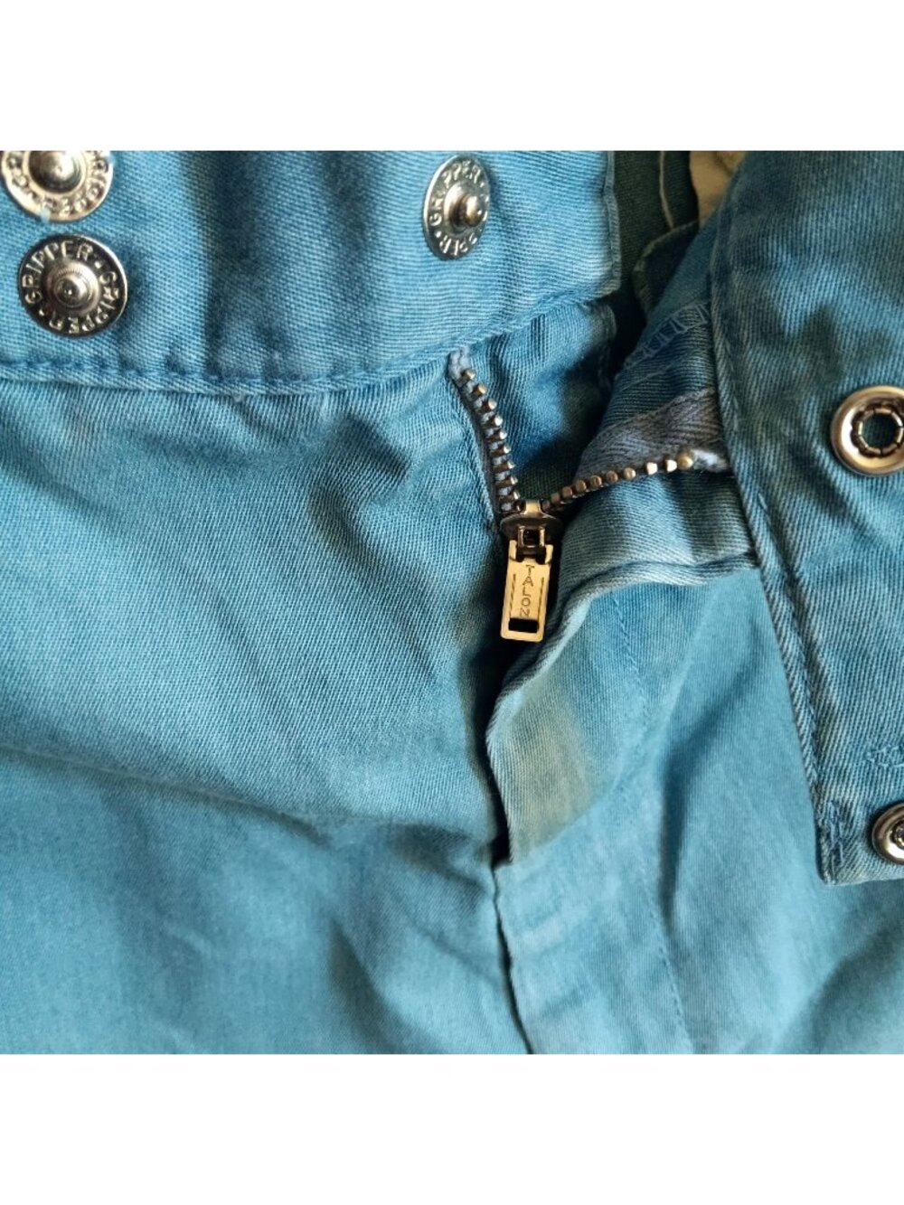 True Vintage Golf Shorts 28W 28" Farah Texas USA Faded Blue Steel Zip 1960's USA